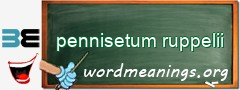 WordMeaning blackboard for pennisetum ruppelii